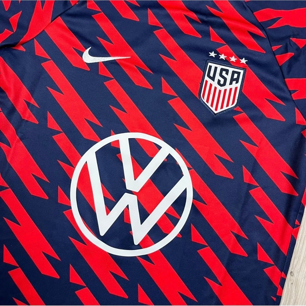 Nike USMNT USA Soccer Pre-Match Training Jersey Navy Red DR4927-689 Mens XL NEW - Picture 4 of 7